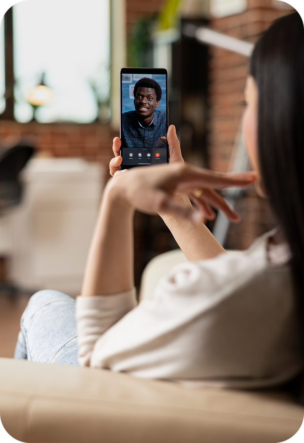 Person doing a video interview